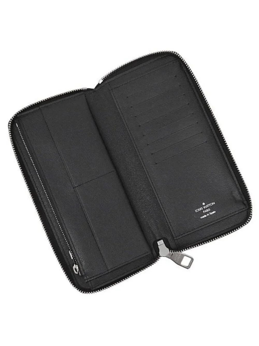 Louis Vuitton Wallet Zippy Vertical Damier Graphite Canvas Silver Zip Around
